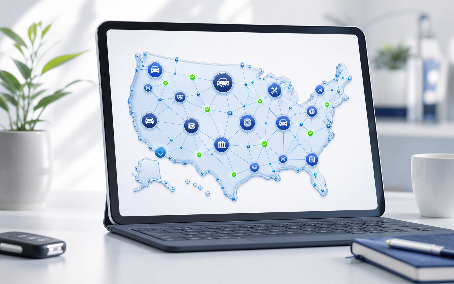 Nationwide vehicle ownership partner network visualization